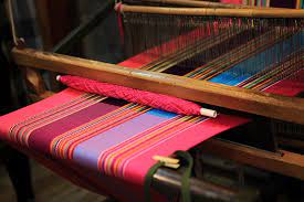 colourful image of weaving process